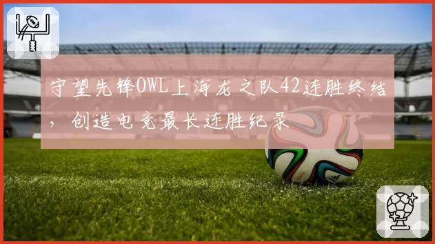 守望先锋OWL上海龙之队42连胜终结,创造电竞最长连胜纪录